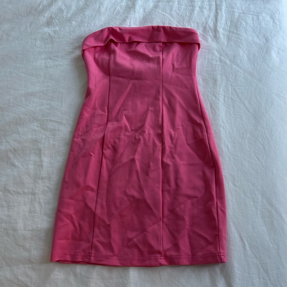 Beginning boutique strapless pink mini dresss